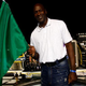 Michael Jordon poses in the flagstand prior to the start of a NASCAR race May 22, 2010, in Concord, N.C.
Brian Lawdermilk-Pool/Getty Images for NASCAR